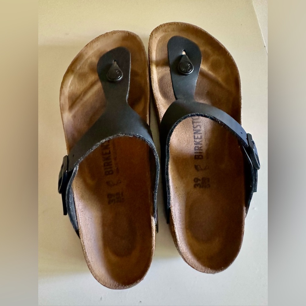 Birkenstock Gizeh in Black Birko-Flor